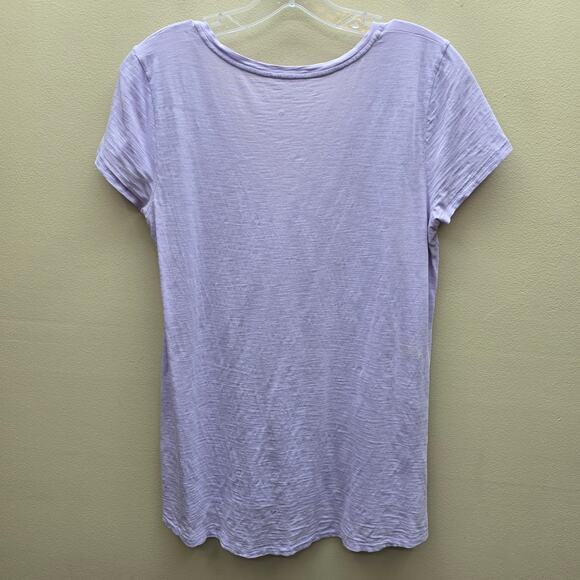 Lilly Pulitzer V-Neck Short Sleeve Pullover T-Shirt Light Purple Small FLAWS - Picture 4 of 9